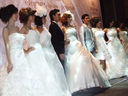 Some of the fabulous wedding dresses on show at the fair.